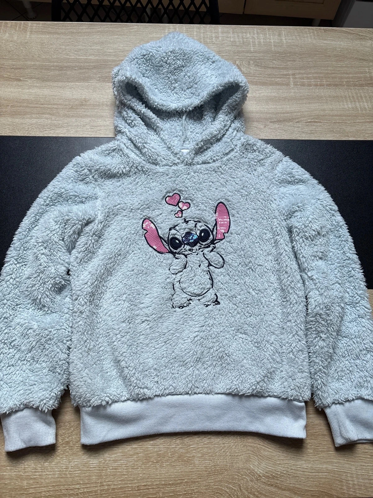 Pull sweet à capuche doux Stitch 10 ans